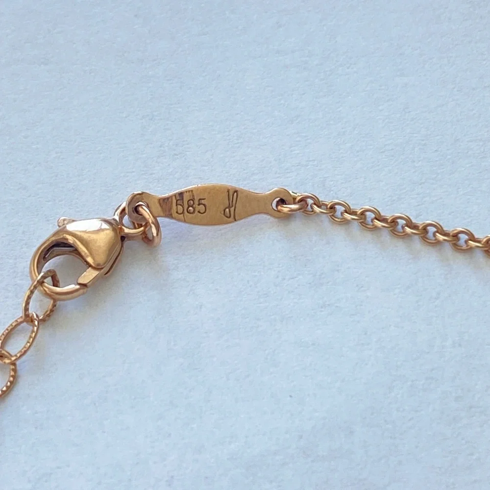 Jacquie Aiche Pave diamond and Kunzite center stone  rose-gold necklace. - Picture 11 of 16